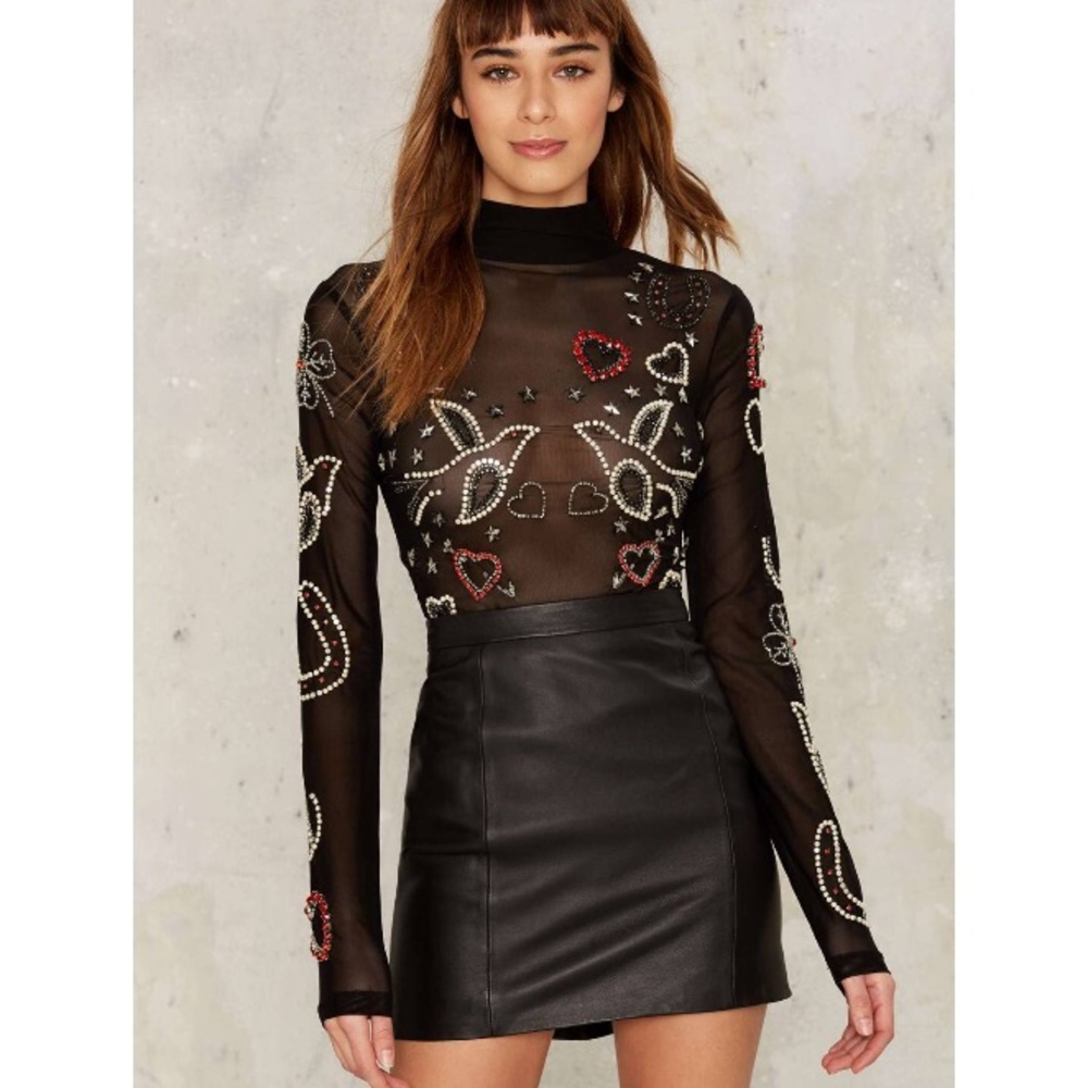 Flip em the bird mesh bodysuit